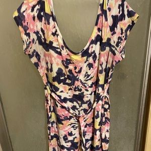 Purple, pink, and white romper